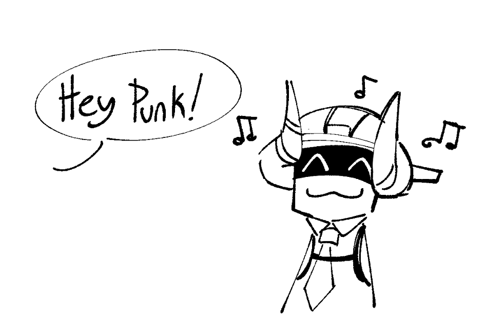 Boombox Comic Page 2 | The civilian talks to Boombox, saying "Hey Punk!" as they go up to him.