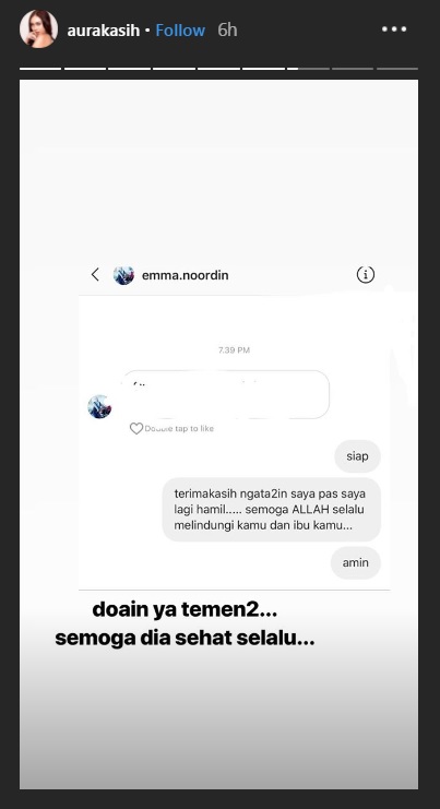 Tangkapan Layar IG Story Aura Kasih