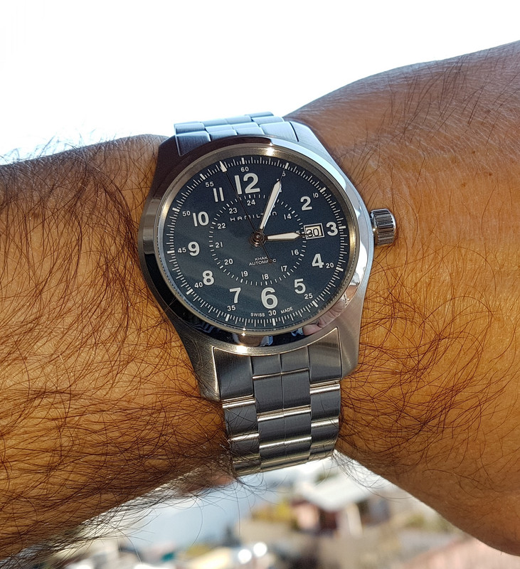 Hamilton Khaki Field Auto 42 mm 100M Blue Dial Bracelet #H70605143 (2)