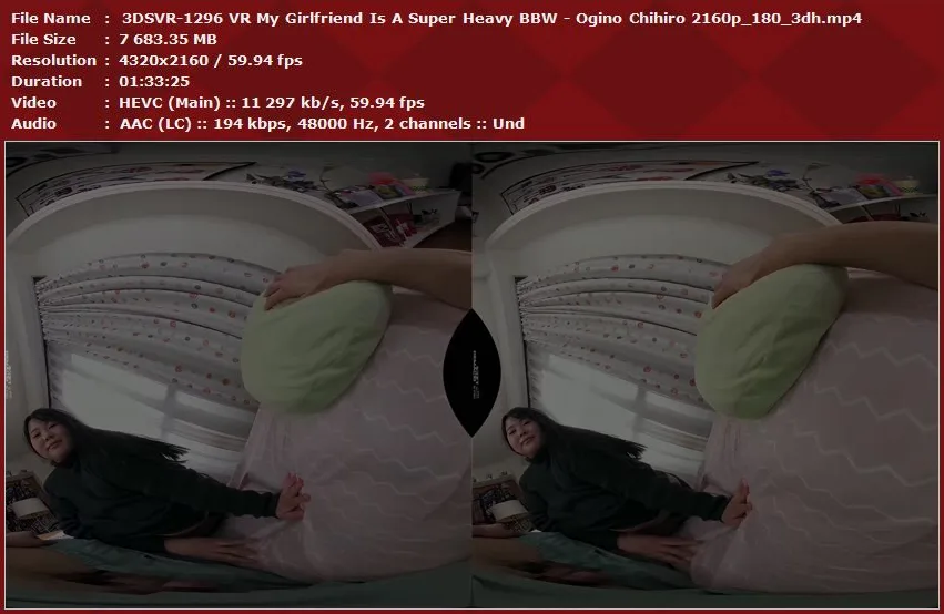 3DSVR-1296 VR My Girlfriend Is A Super Heavy BBW - Ogino Chihiro 2160p_180_3dh.mp4