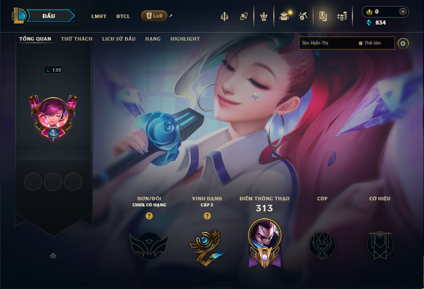 Acc LMHT # - Không Khung