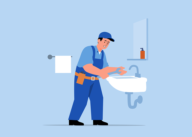 Professional plumber fixing a faucet