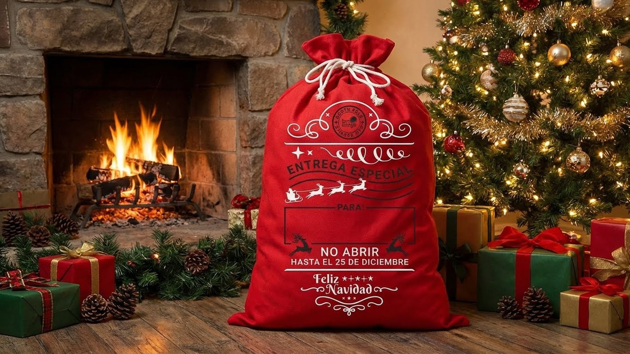 Bolsa de Navidad Saco Rojo - Entrega Especial desde el Polo Norte
