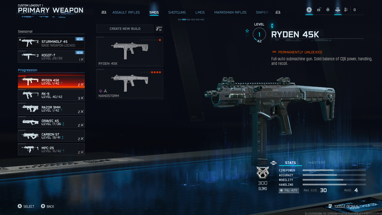 43 SMGs lvl