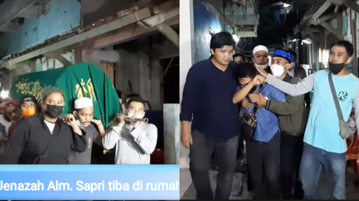 Momen jenazah Sapri tiba di rumah duka