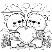 Cute-Teddy-Bears-Coloring-Page