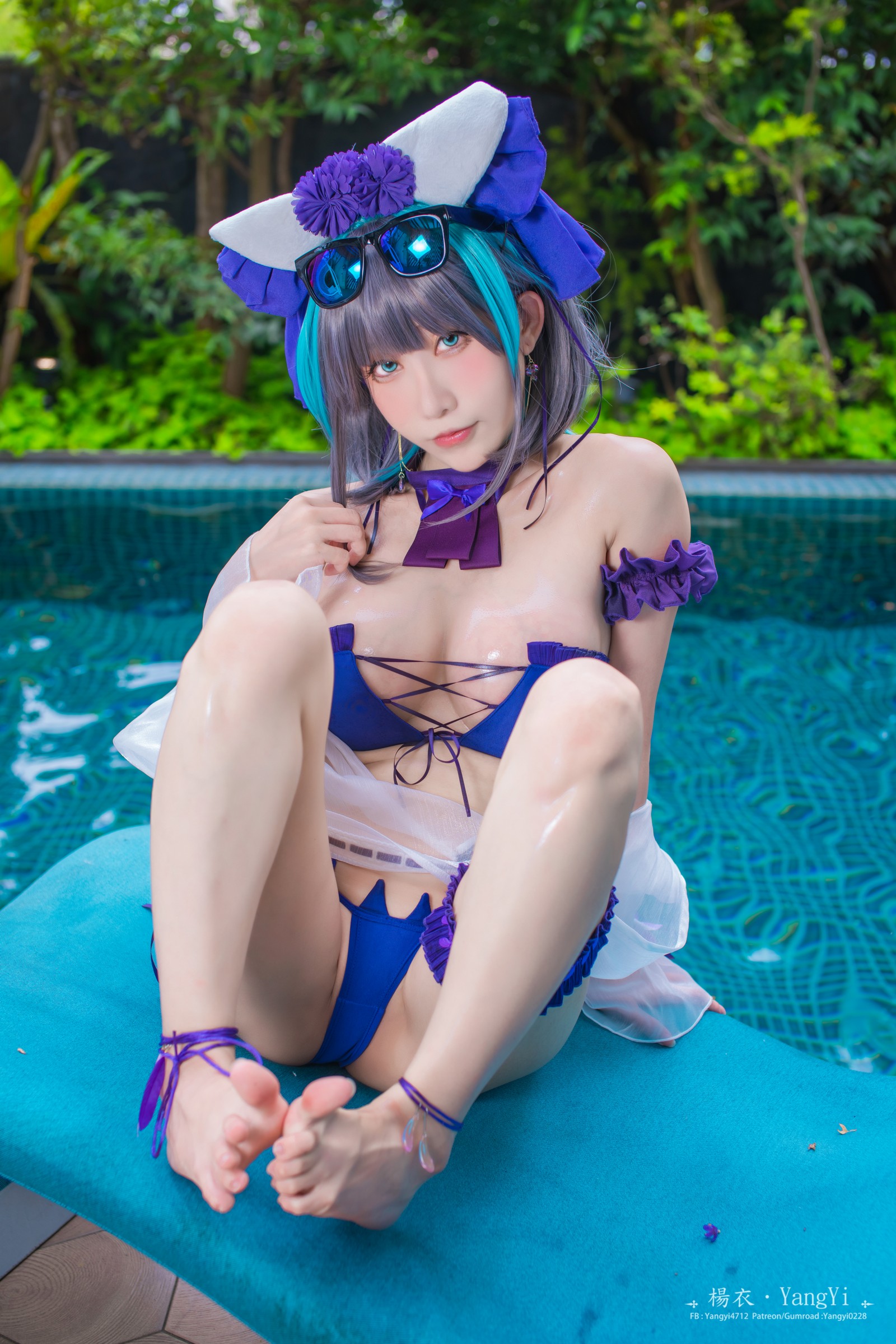 楊衣 Yangyi – 柴郡 Cheshire Cosplay 写真视频合集（55P+2V-261MB）碧蓝航线插图
