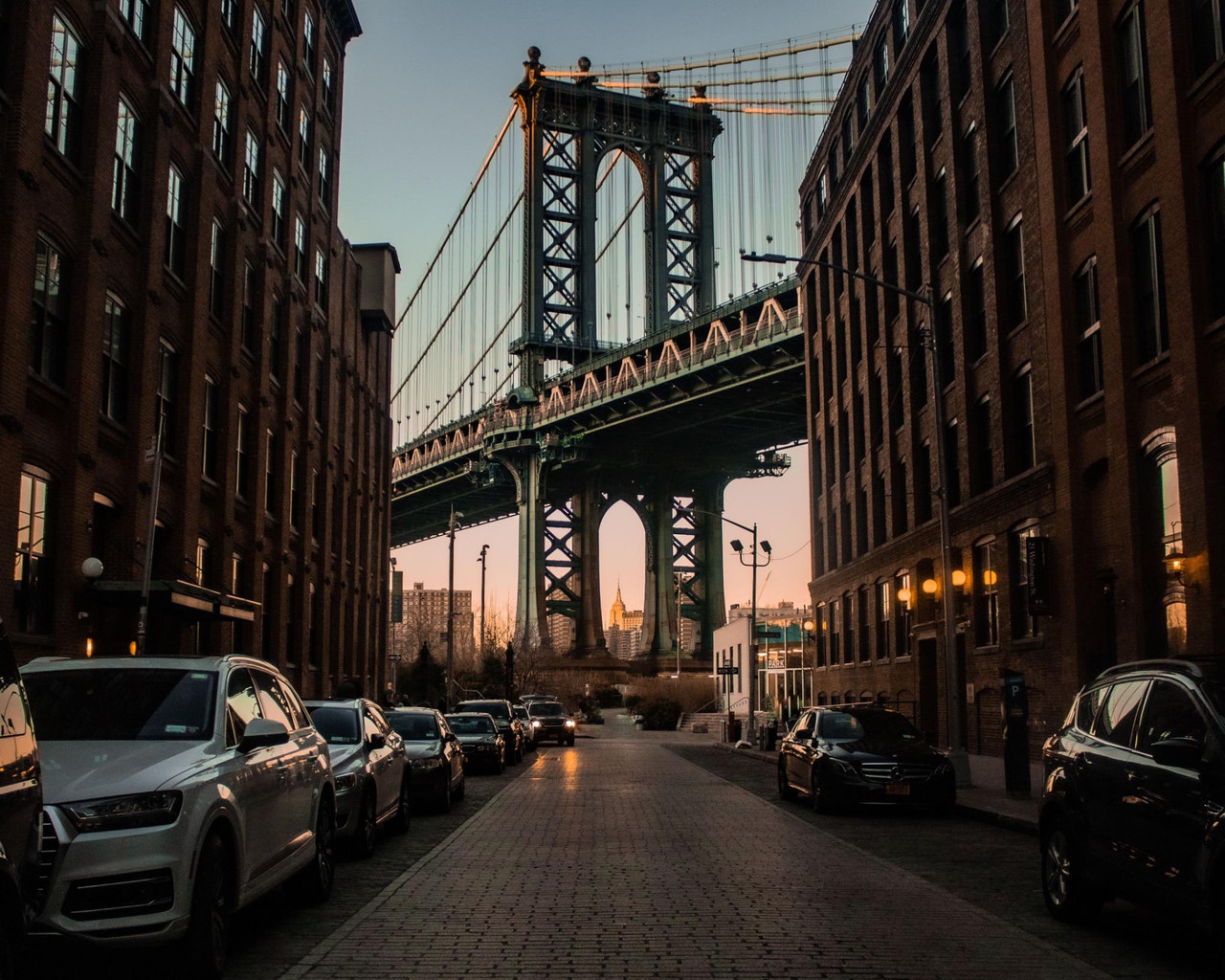 Brooklyn architecture and waterfront neighborhood view