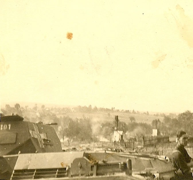 DEVESTATION German Panzermen w Pzkw II Panzer Tank in Bombed Polish Town 1939