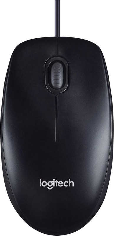 Detalle del cable y la forma ergonómica del Mouse Logitech M90.