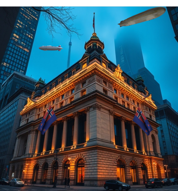 Siège de la Réserve Fédérale, dans le district de Federal Hall, à Pembertøn