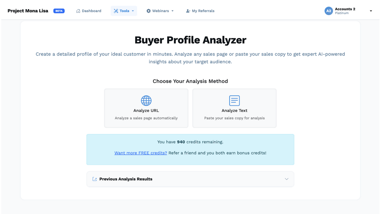Buyer Profile Generator Interface