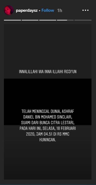 Kabar duka  Ashraf Sinclair meninggal dunia dari sang manager