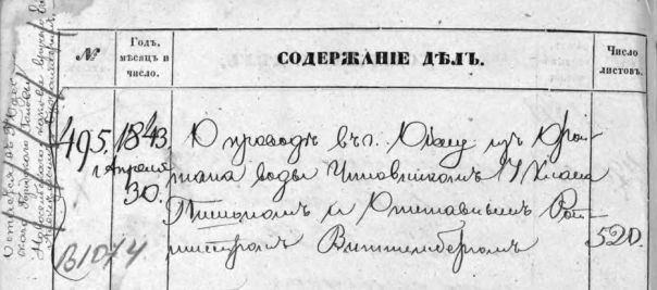 Архівний запис Справи № 495