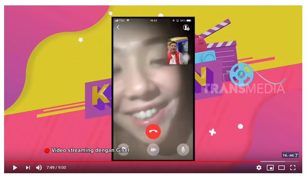 Gisel dan Wijin melakukan panggilan video