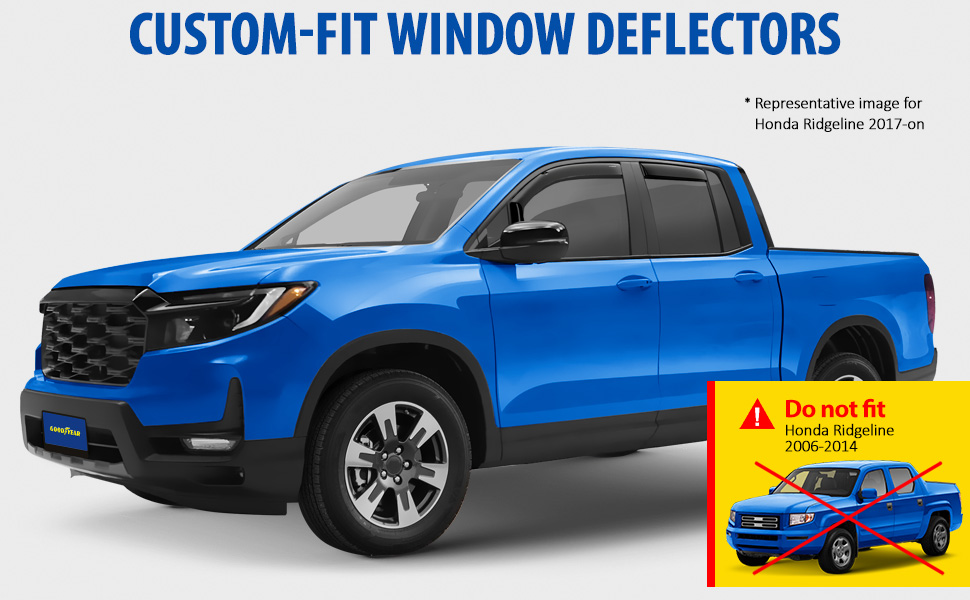 Honda Ridgeline Accessories In-Channel Rain Guards For 2017-2025 Honda Ridgeline - Smoke Window Vent Visors 4-Piece Set 2025 Ram 1500 - Foto 6