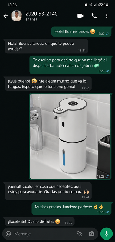 Chat de WhatsApp cliente 1