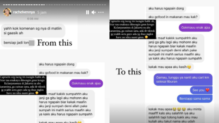 Rachel Vennya perlihatkan hinaan dari netizen