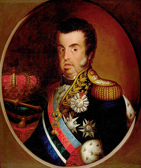 960 reis Juan VI. Brasil. 1820. Acuñados sobre 8 reales Fernando VII. Lima. 1819. Simpl-cio-Rodrigues-de-S-Retrato-de-Dom-Jo-o-VI