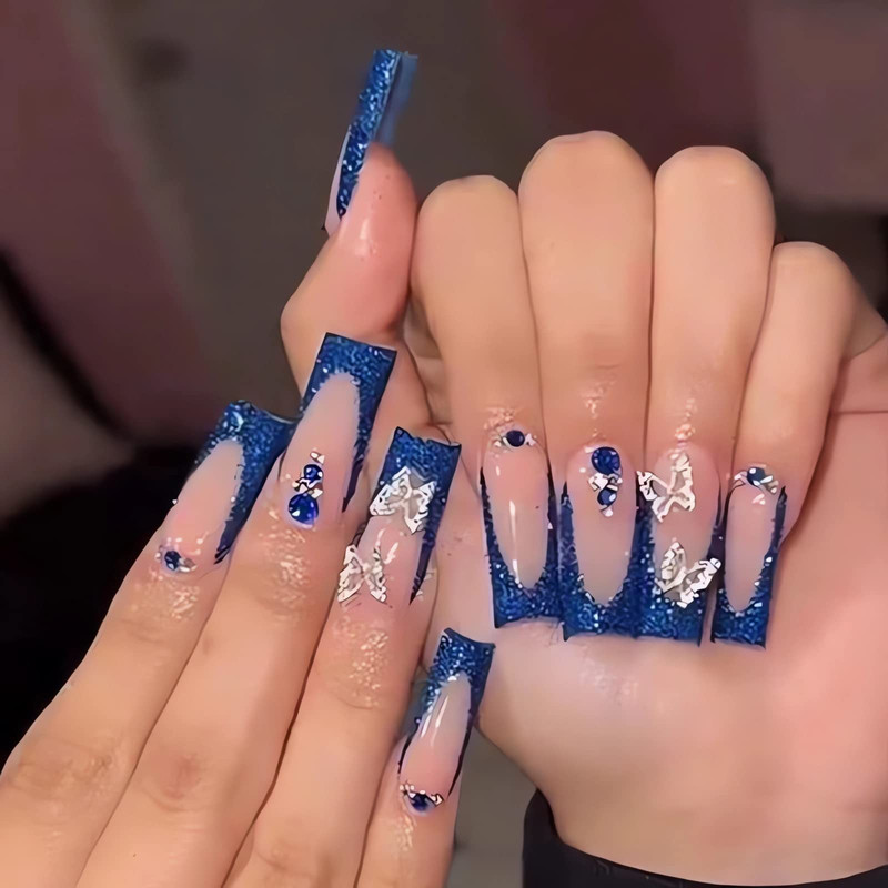 Blue colour nail art designs