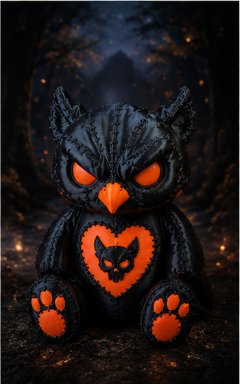 Stitchborn — Ember Owl Glow in the Dark Orange