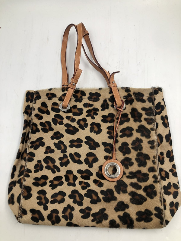 DANIEL ESPINOSA HANDBAG LEOPARD PRINT INNER LEATHER OUTTER FAUX FUR NEW