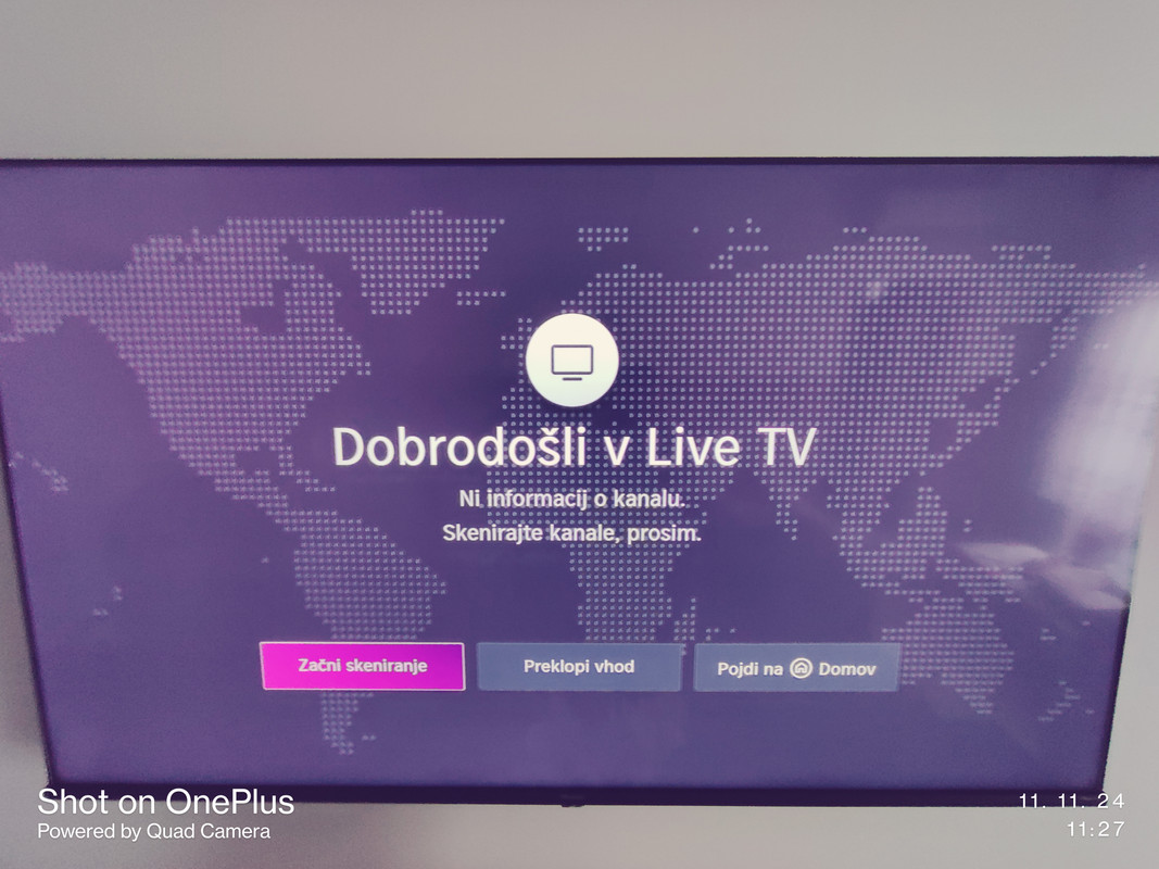 začetni zaslon pri vklopu