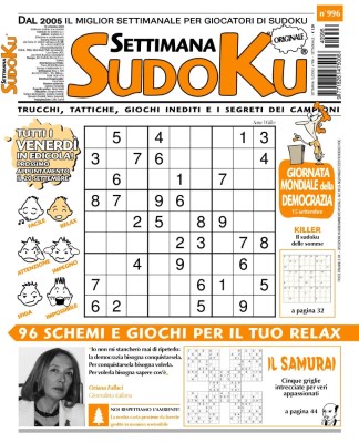 Settimana Sudoku N.996 - 13 Settembre 2024