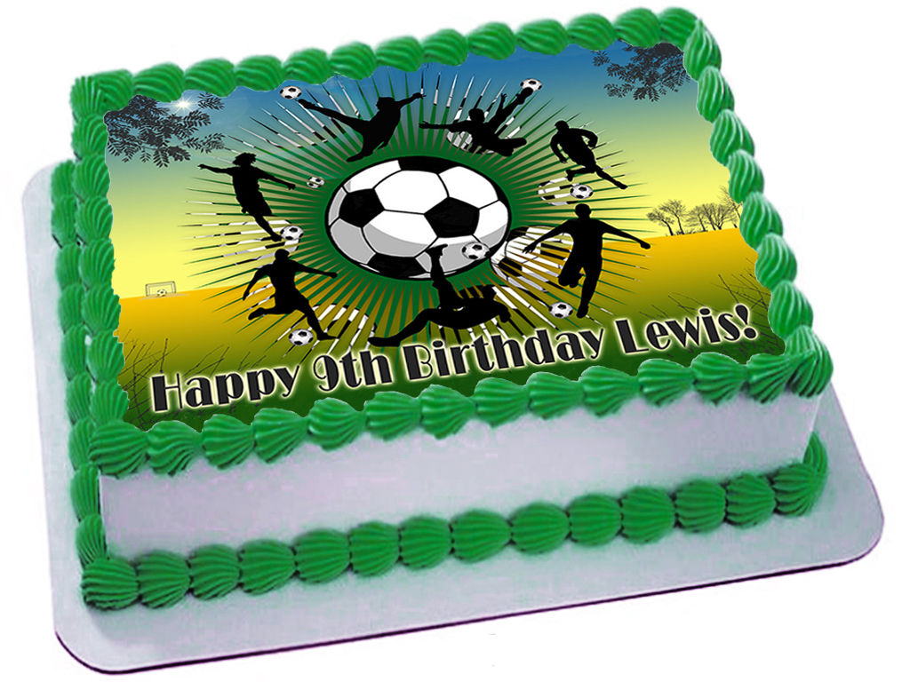 Soccer Players Edible Icing Image Cake Topper Birthday Party