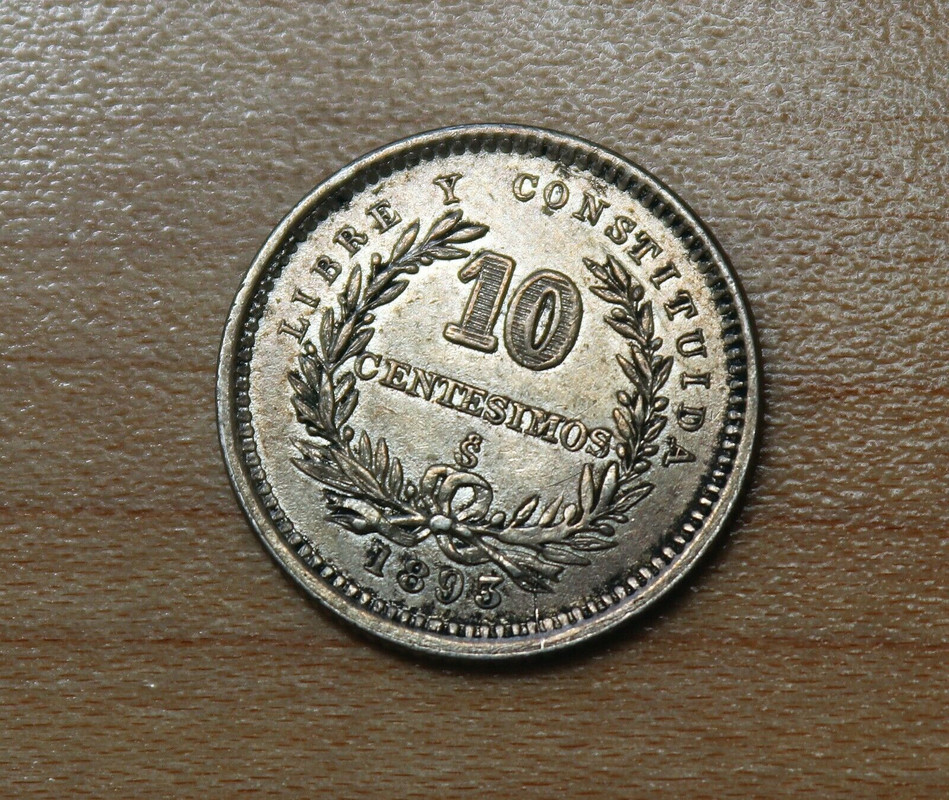 Uruguay •1893• 10 Centésimos 1893s