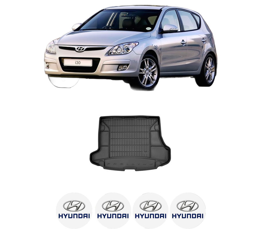 Tavita Portbagaj HYUNDAI i30 Estate (FD) din 2007-2012, Protectie Portbagaj Auto, 4x Stickere auto cu HYUNDAI