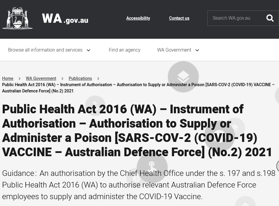 Public-Health-Act-2016-WA-Instrument-of-Authorisation-Authorisation-to-Supply-or-Administer-a