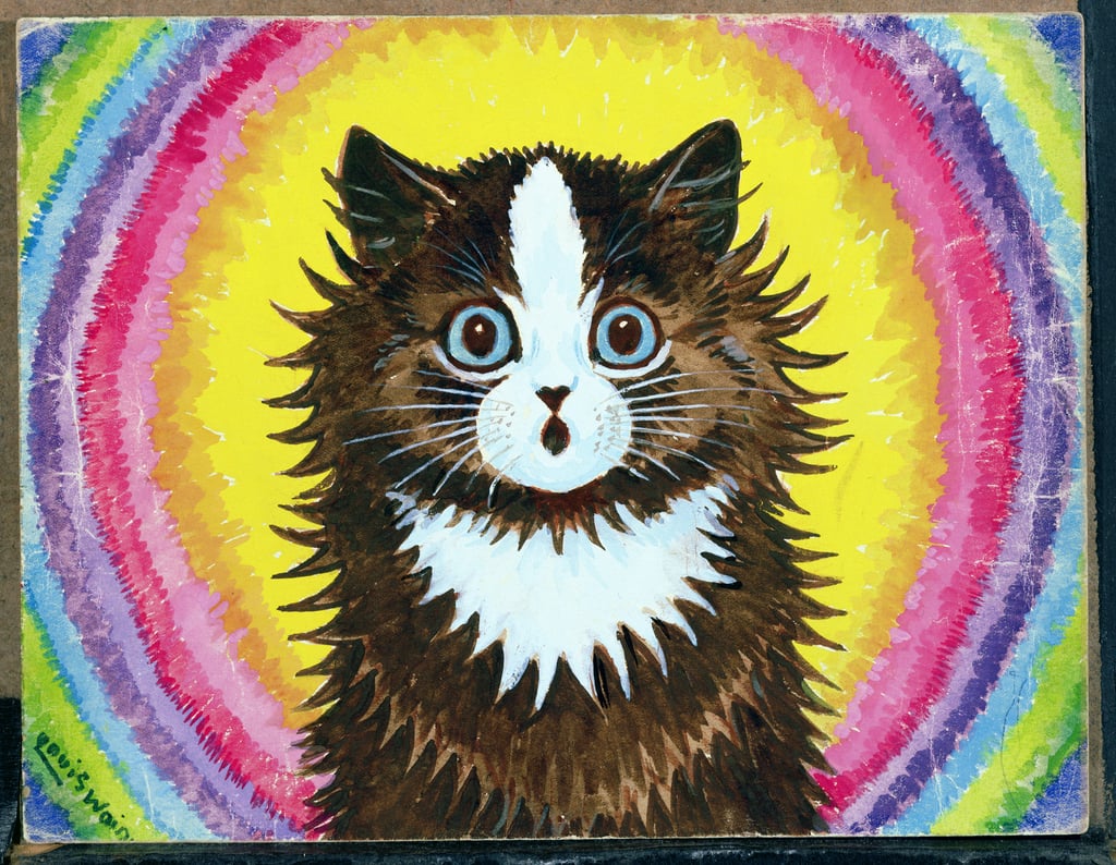 Louis-Wain-Cat-in-a-Rainbow-wc-gouache-on-paper-Meister-Drucke-153135