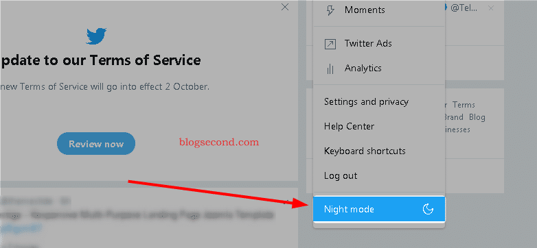 Mengaktifkan Modus Malam di Twitter