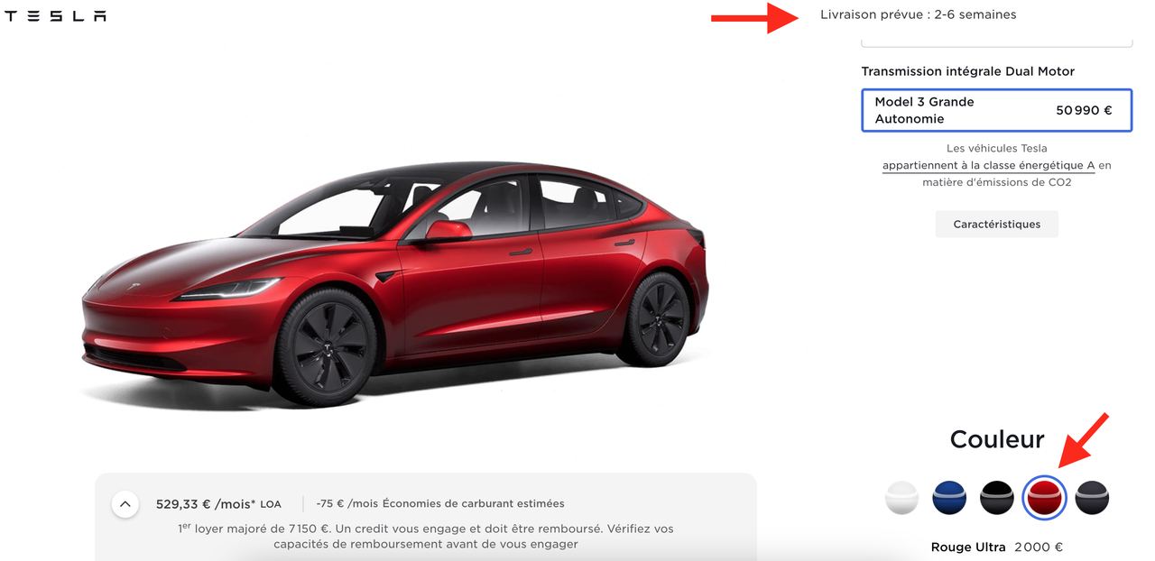 Choix couleur model 3 Highland - Forum et Blog Tesla