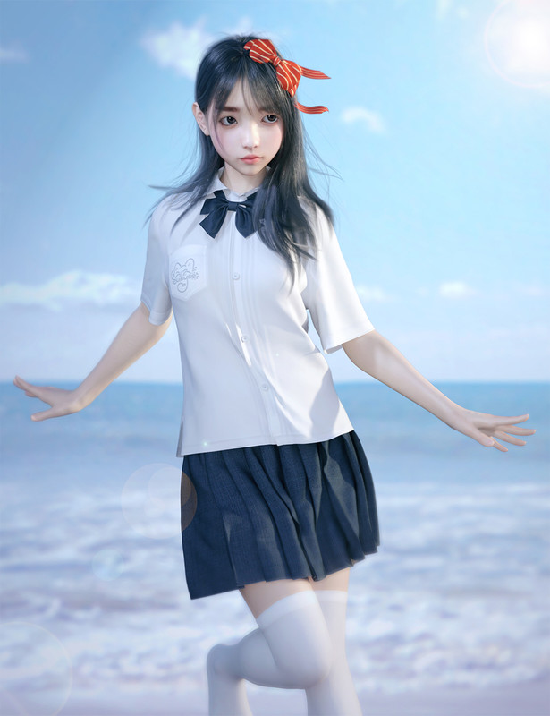 dForce Sue Yee School Uniform for Genesis 8 and 8.1 Females