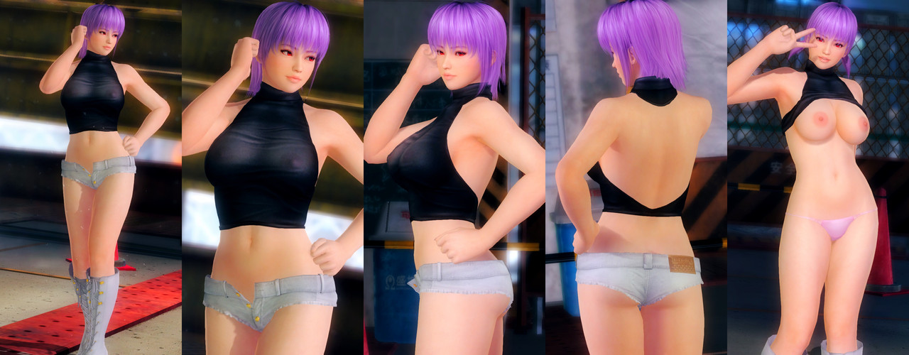 Ayane-DOAX-Denim-Shorts-Topless.jpg