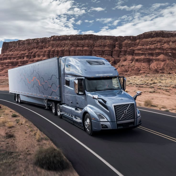 Reefer semi truck on road