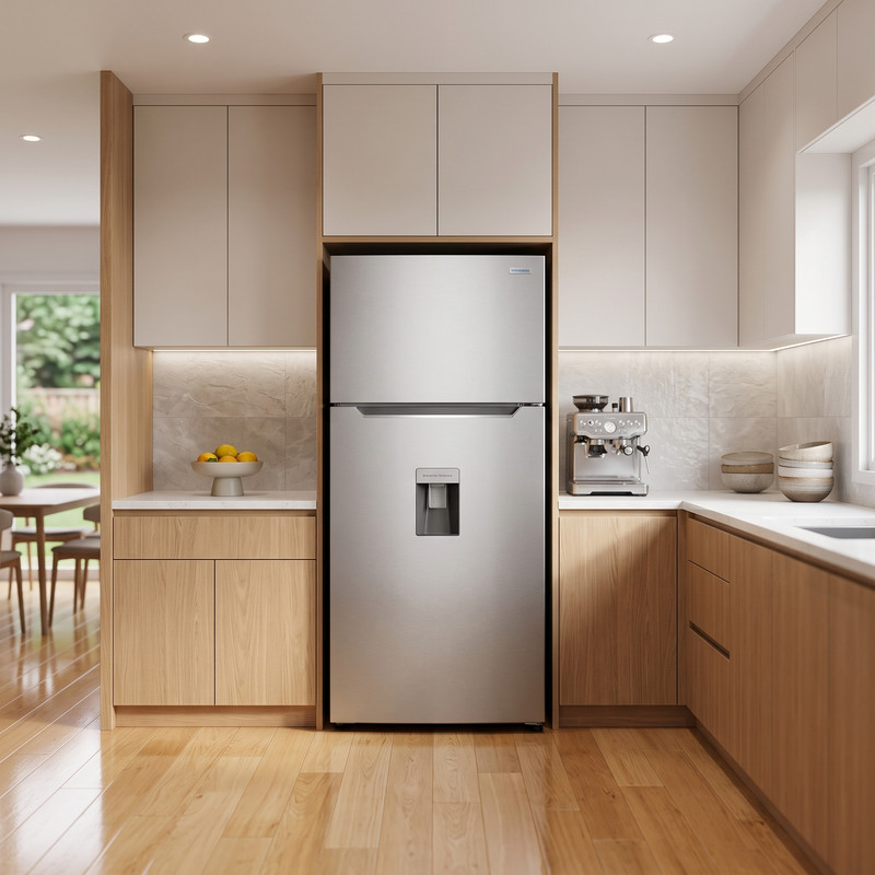 Nevera Top Mount Frigidaire de 17 pies cúbicos en acabado acero