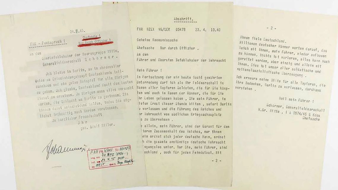 Sale a subasta la nota suicida de Hitler a un mariscal Sale a subasta la nota suicida de Hitler a un mariscal