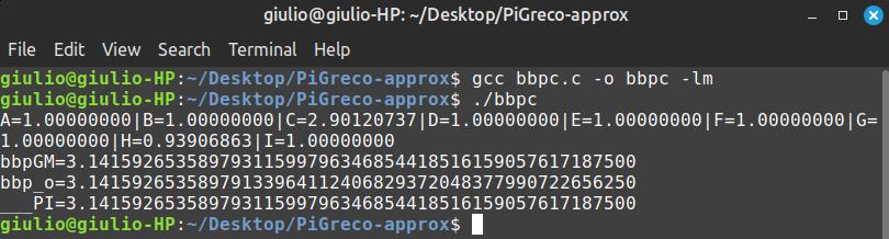 BBP formula Pi Greco - ottimizzazione Giulio_M