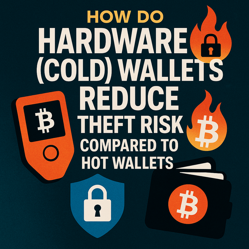 How do hardware (cold) wallets reduce theft risk compared to hot wallets