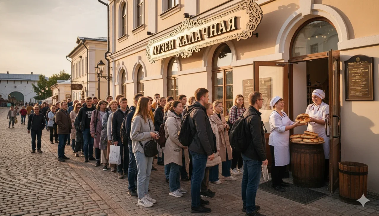 Монастырская кухня и купеческое угощение: чем в старину встречали паломников в Коломне? У музея Калачная в наши дни