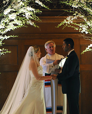 Ajit Pai and Janine Van Lancker during their wedding