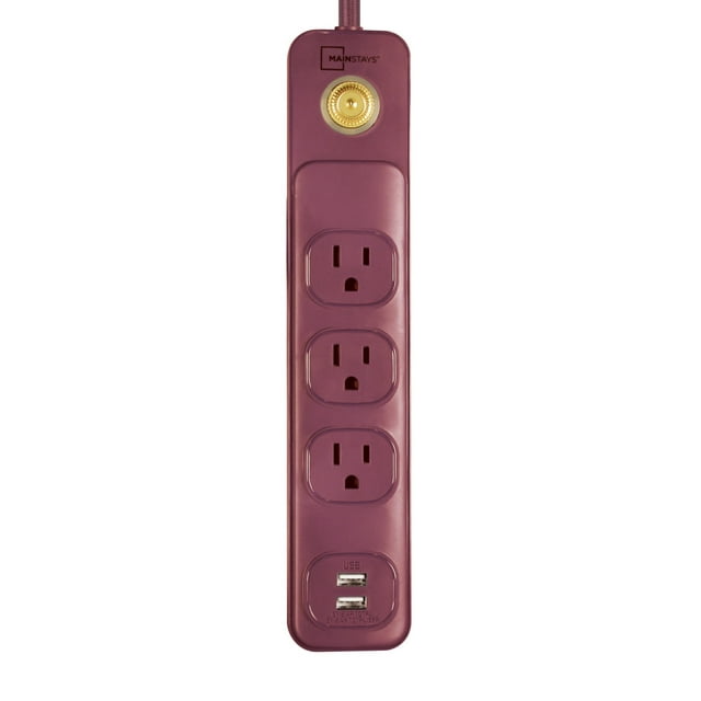 Compact Power Solution: 3-Outlet Power Strip with USB Charging Compact Power Solution: 3-Outlet Power Strip with USB Charging