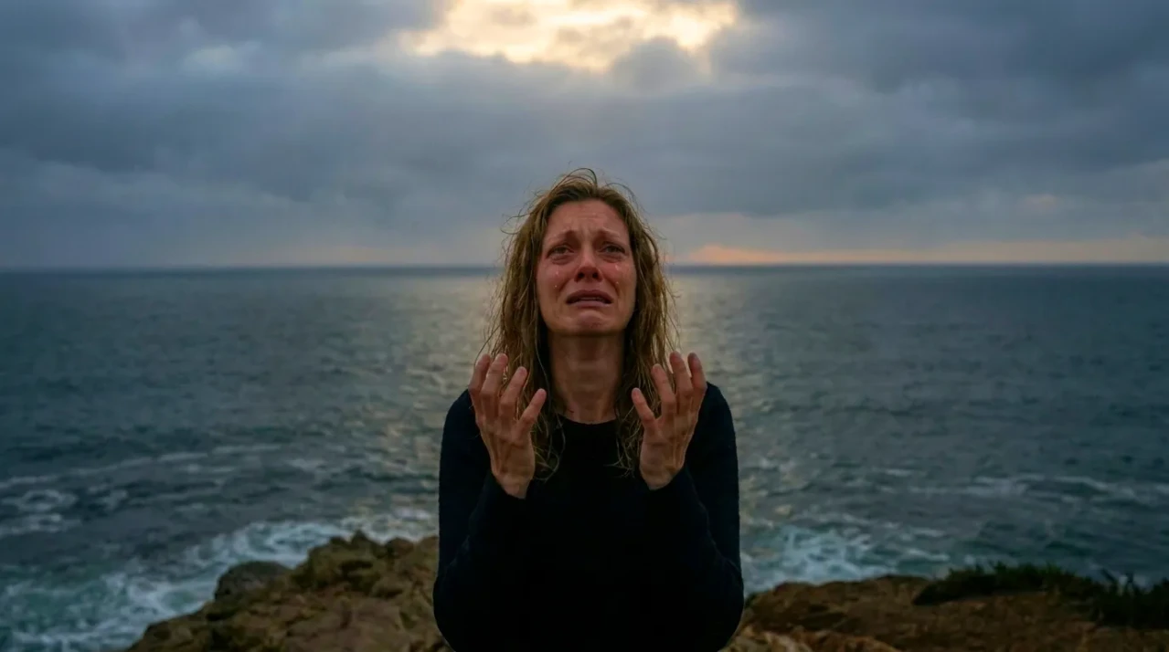 persona mirando al cielo con expresión de dolor buscando respuestas en Dios