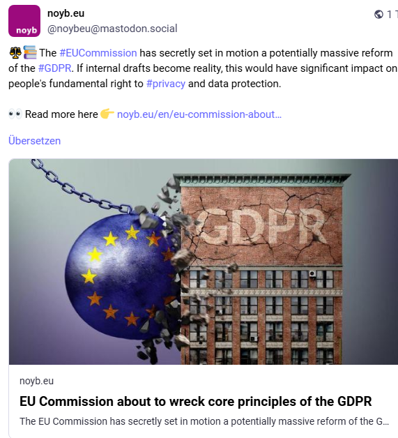 noyb zu digitaler Omnibus