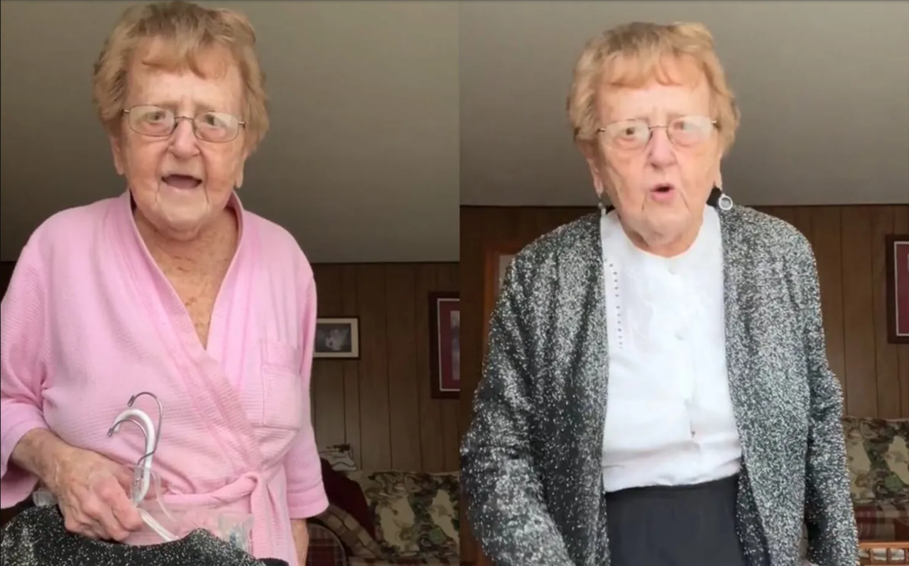 Abuelita mostró su outfit de funeral, dice que ese quiere usar cuando muera