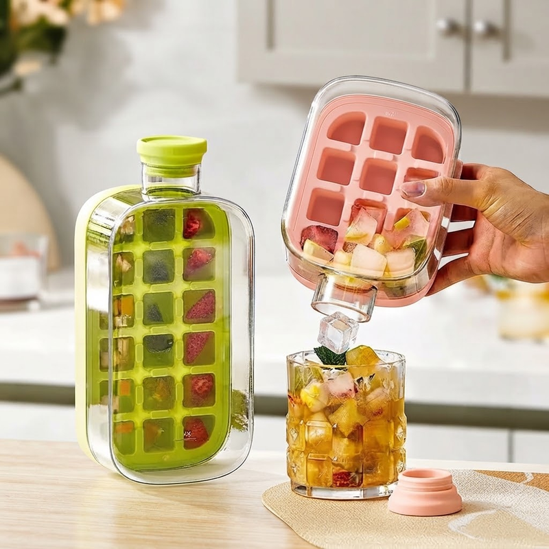 Ice Cube Bottle With Press Lid (500 ML / 800 ML)