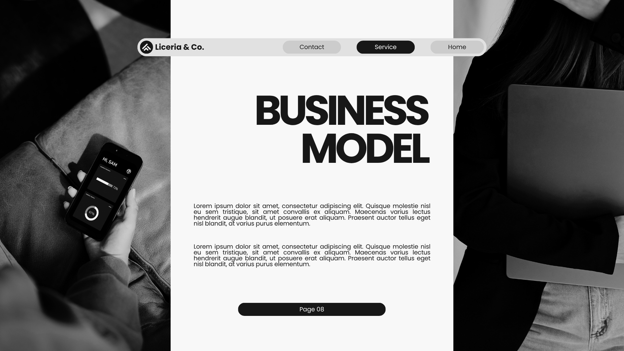 Black and White Minimalist Pitch Deck Presentation